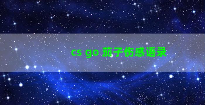 cs go 茄子伤感语录